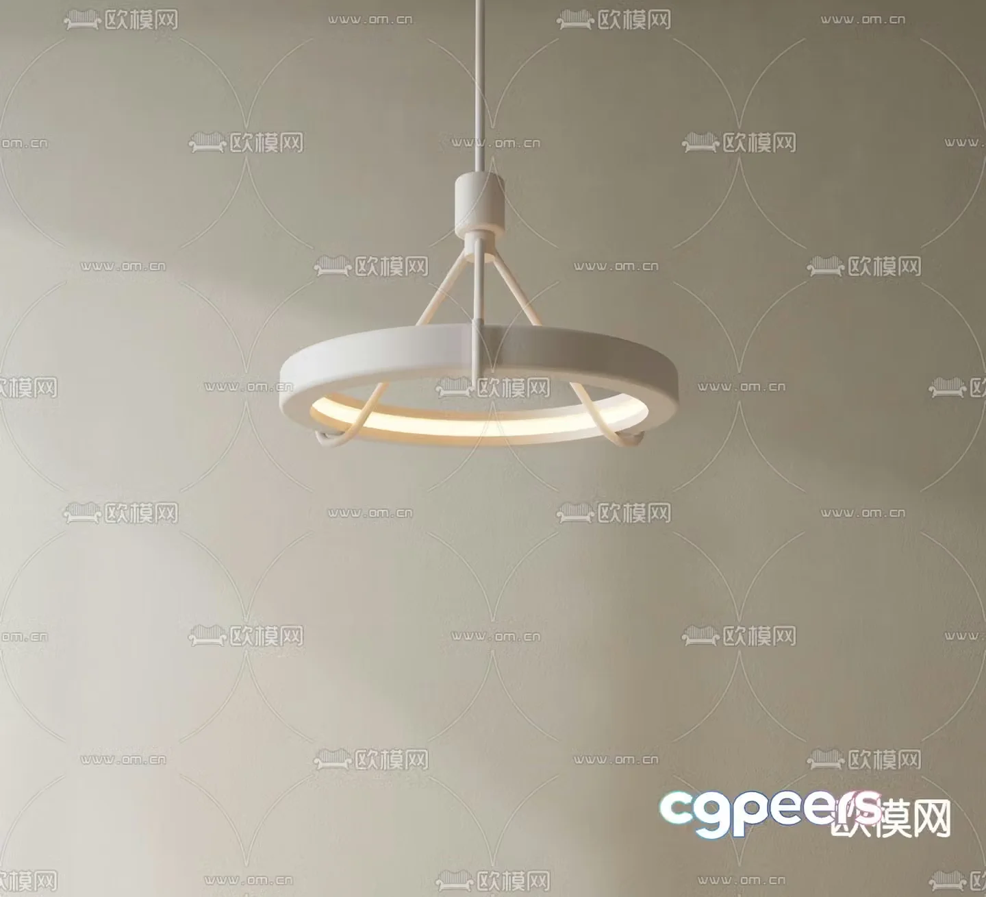 Restaurant ring chandeliers 3d model