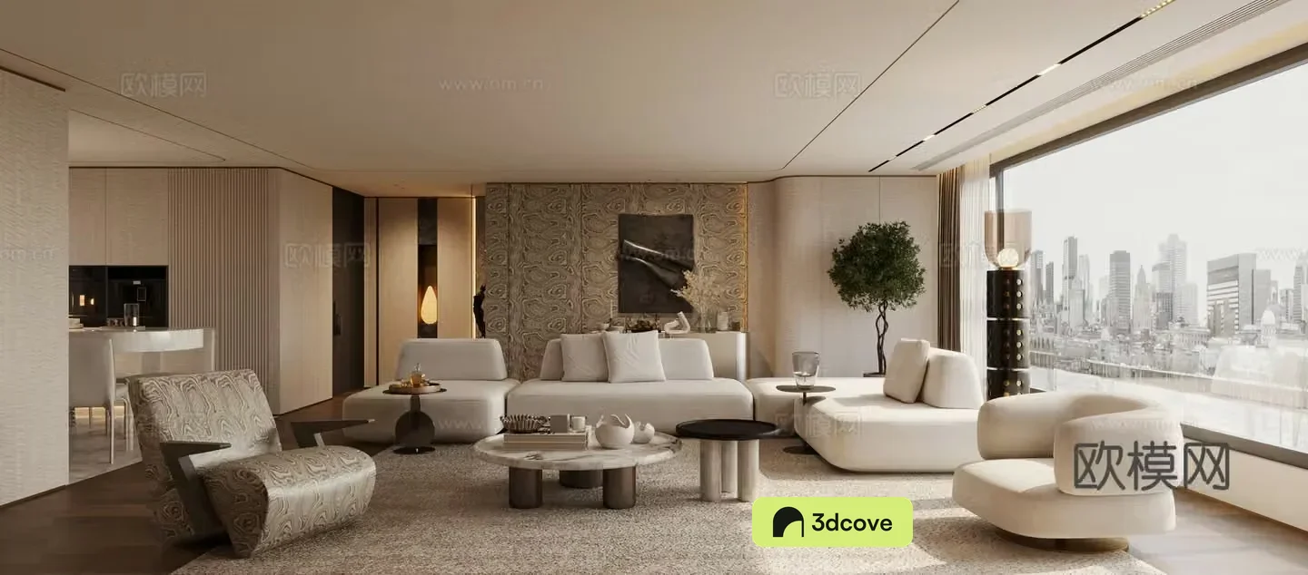 Modern Italian living restaurant horizontal living restaurant sofa coffee table combination Haipaifeng living restaurant light luxury