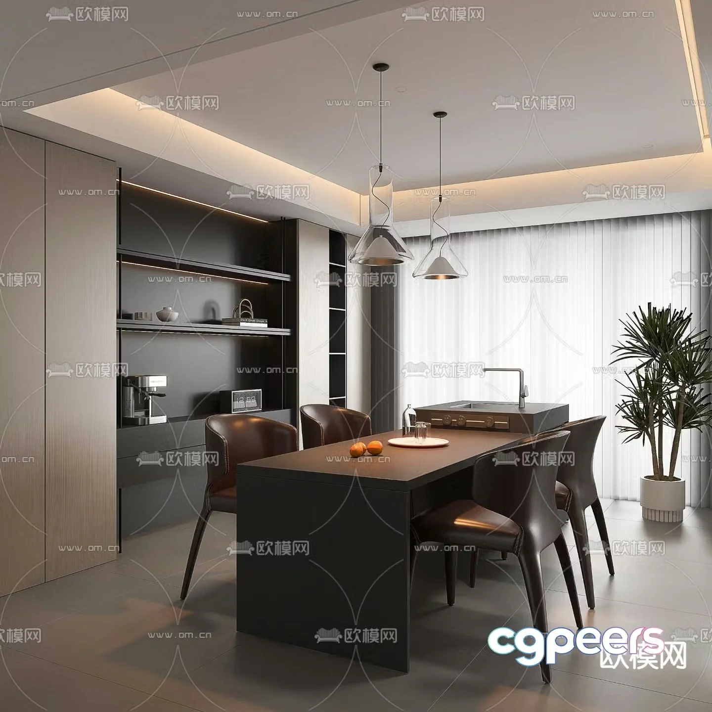 Modern restaurant 3d model