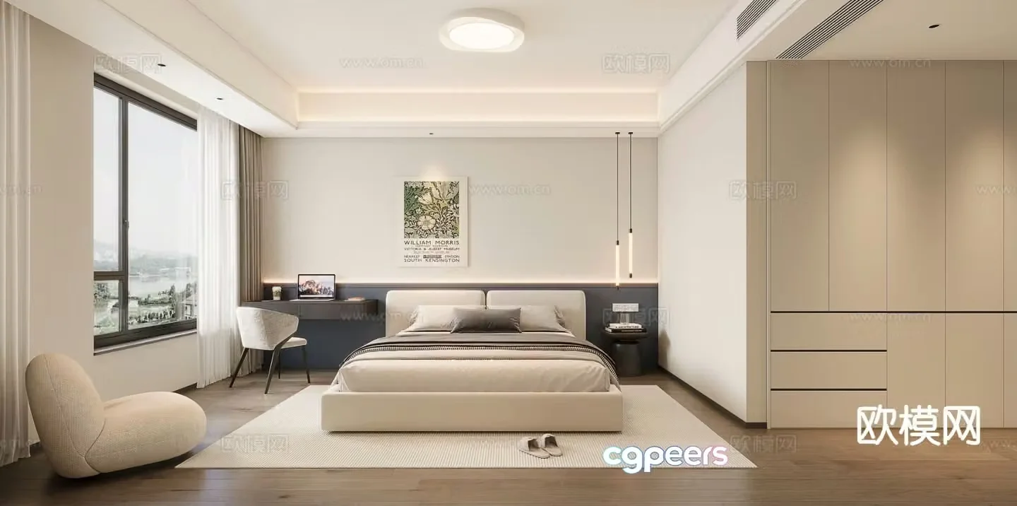 Cream style boy’s room bedroom second bedroom 3D model