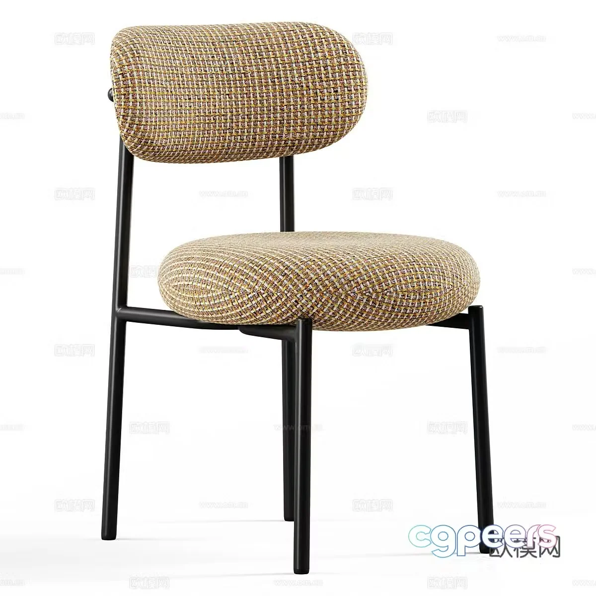 Modern Italian stainless steel single chair 3d model