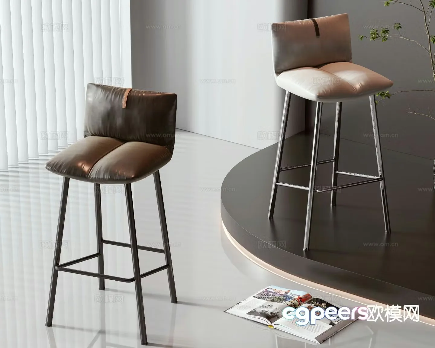 Modern bar stool bar stool high stool 3d model