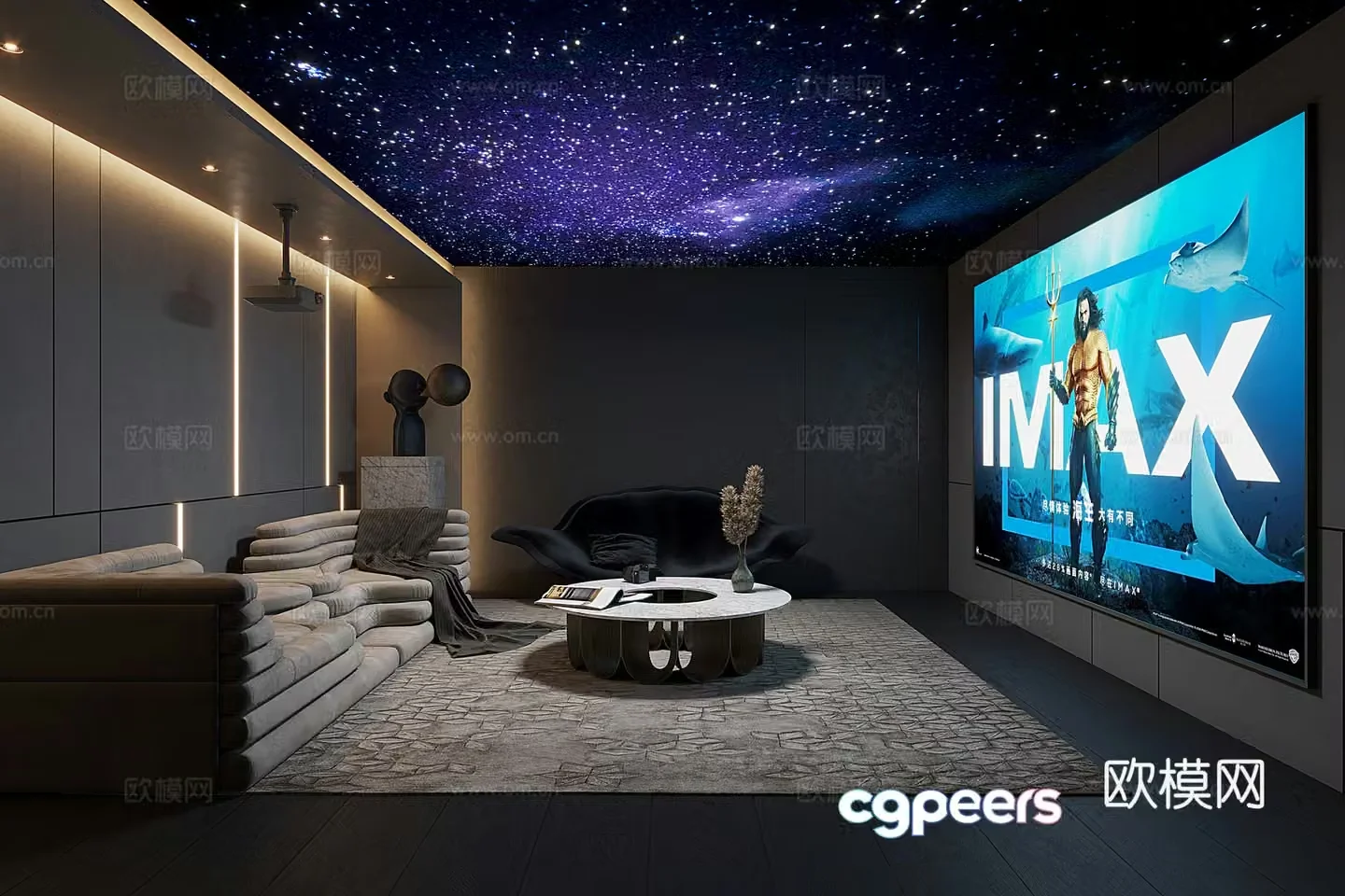 Modern audio and video studio 3d model