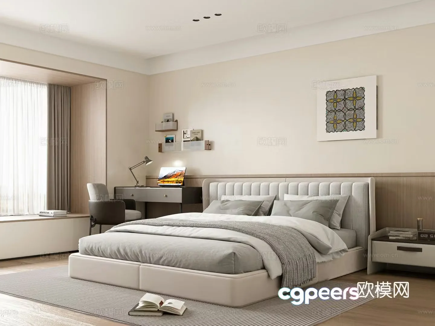 Modern bedroom master bedroom 3d model