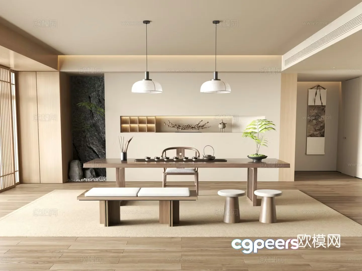 New Chinese style tea room Song style tea room 3D model