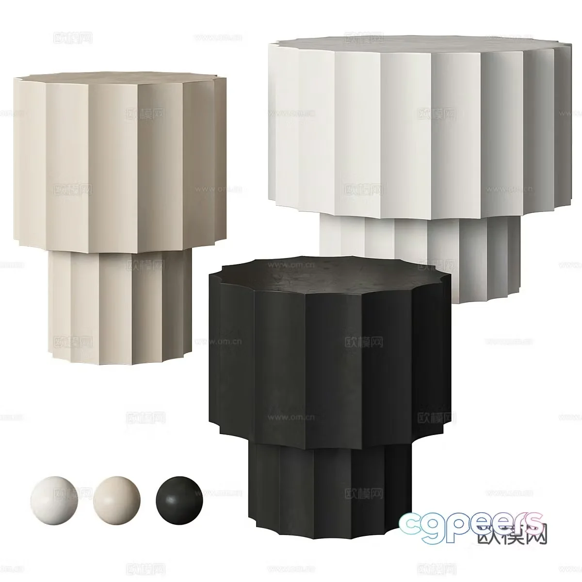 Modern Italian Rio nightstand 3d model