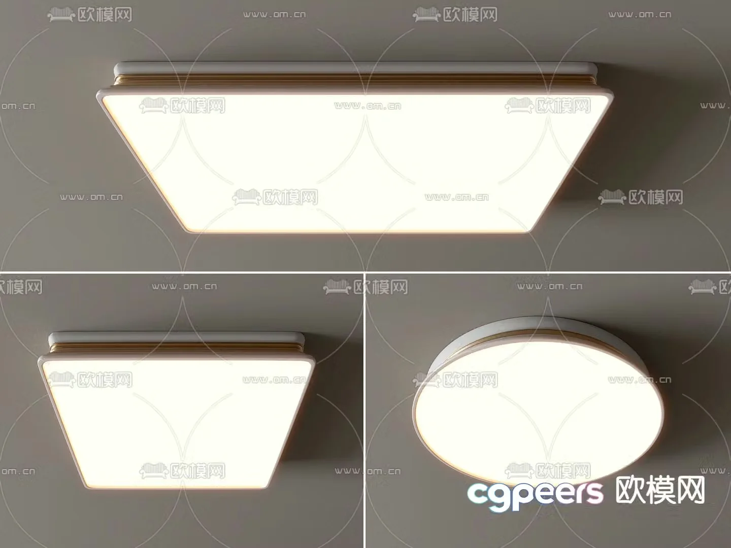 round ceiling lamp square ceiling lamp 3d model
