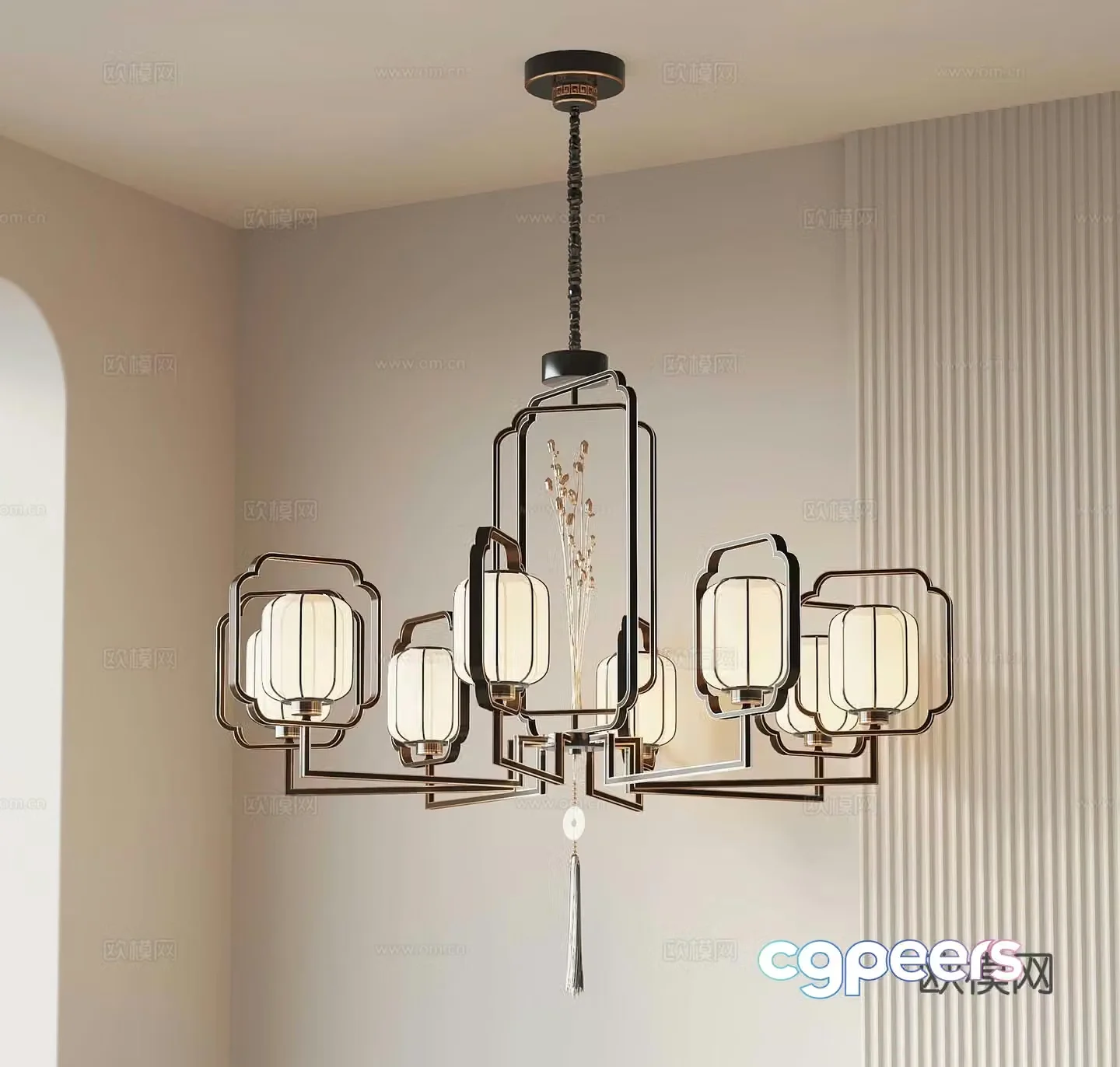 New Chinese chandeliers Restaurant chandeliers Private room chandeliers 3D model