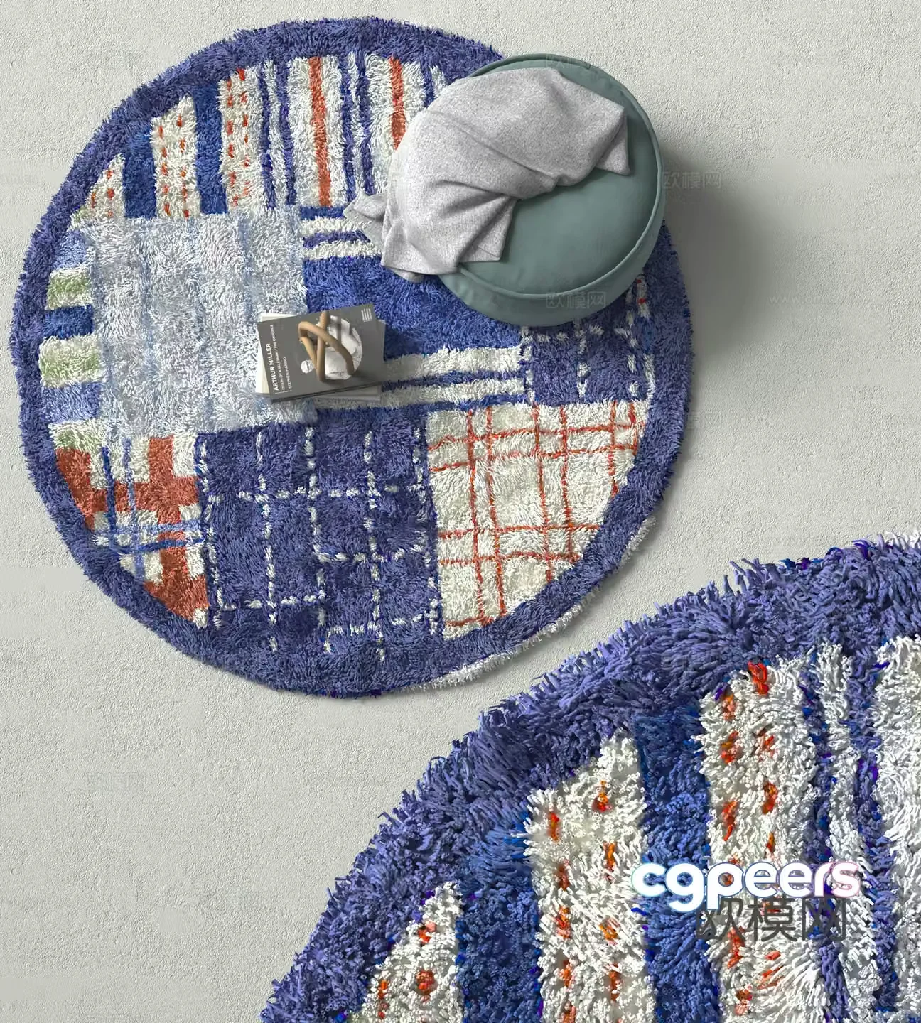 Modern round carpet 3d model