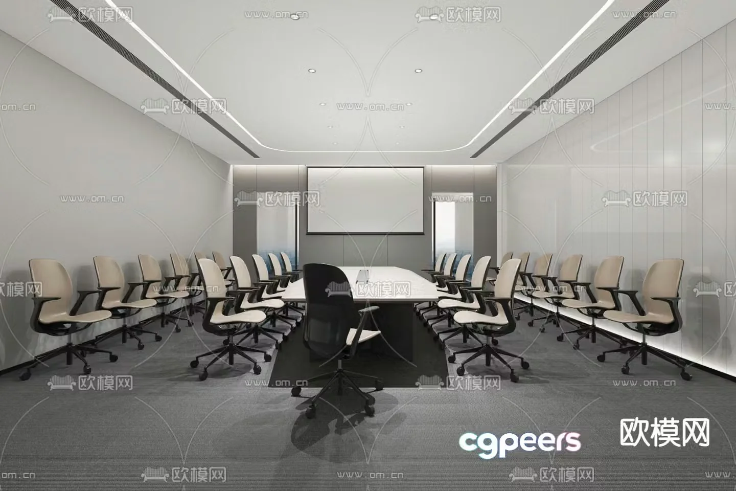 Modern conference room conference hall 3d model