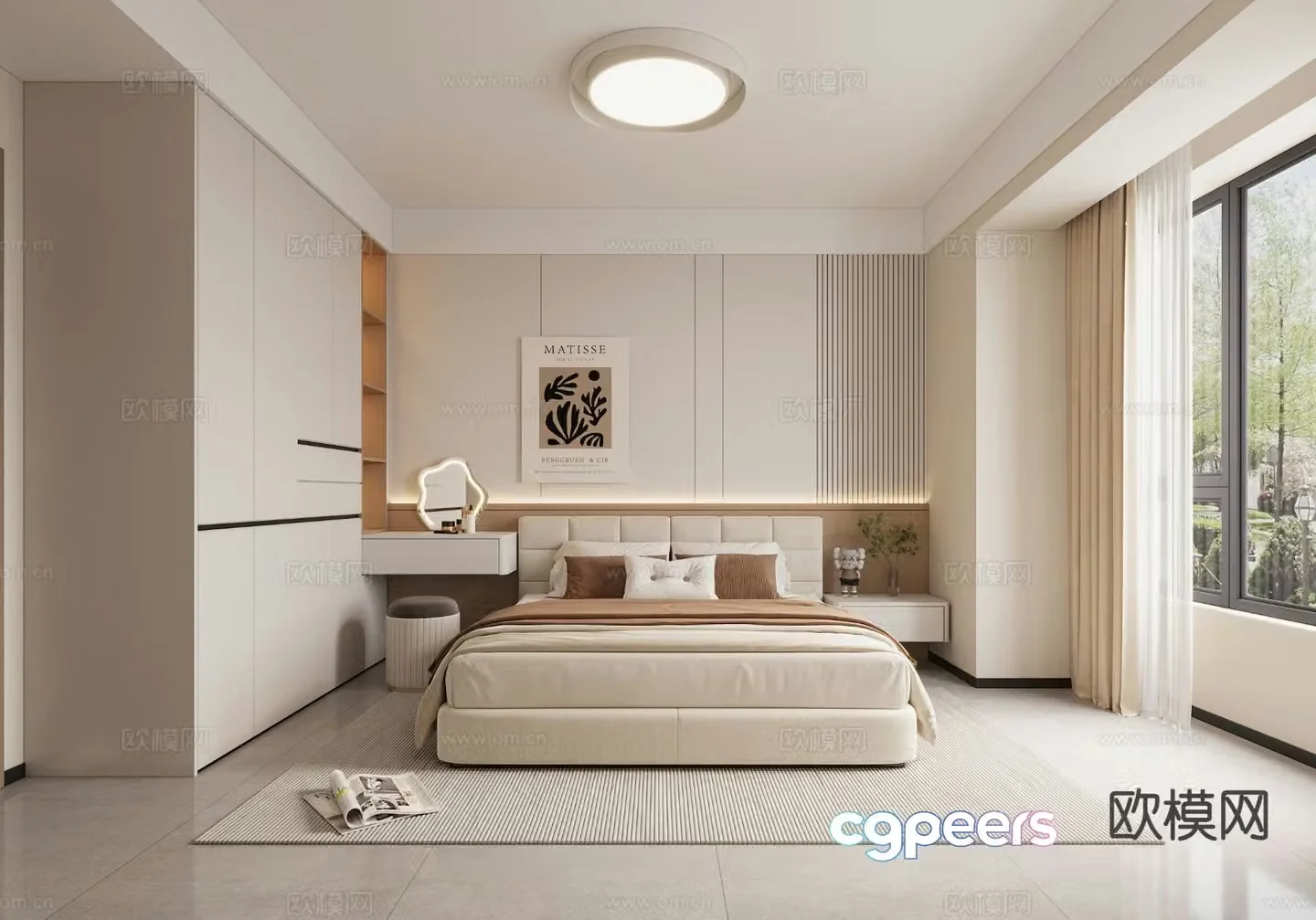 Modern master bedroom bedroom 3d model