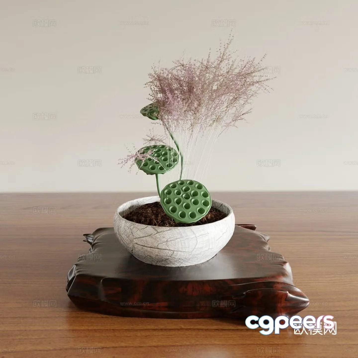 Vase Flower Art Flower Arrangement Green Plant Bonsai Pot Plant Indoor Green Plant Plant Ornament 3D Model