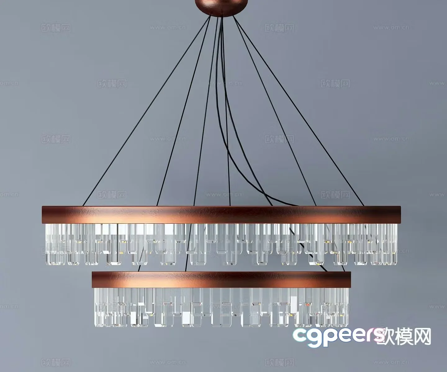 Modern crystal chandelier 3d model