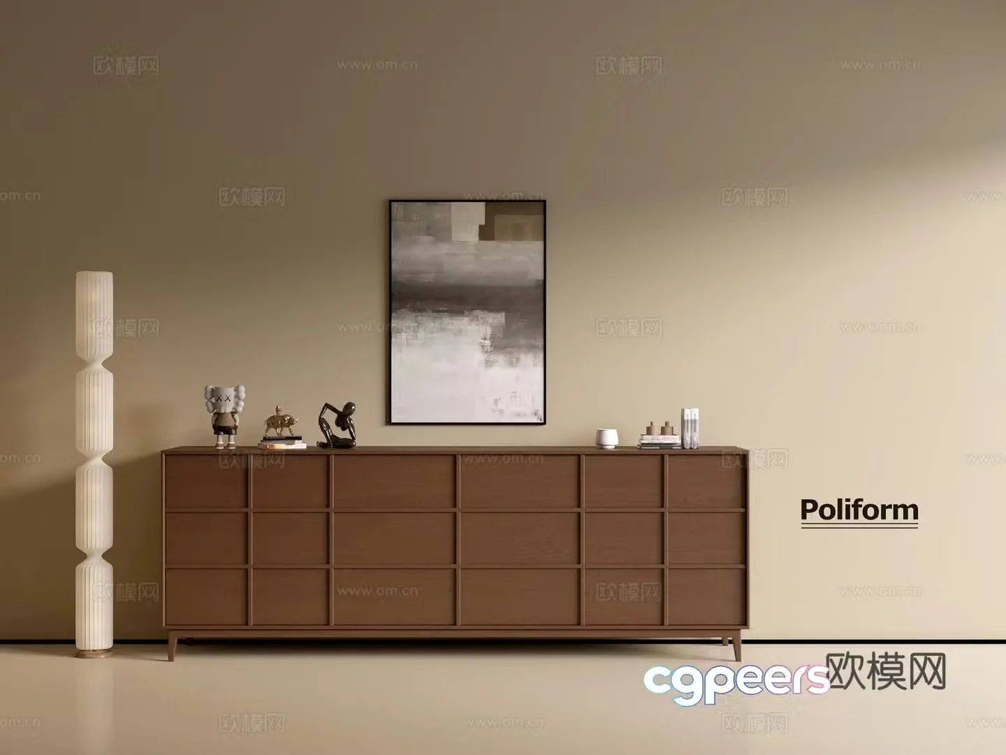 Modern wood grain cabinet ins wind minimalist wind cabinet whole cabinet sideboard balcony cabinet storage 3D model