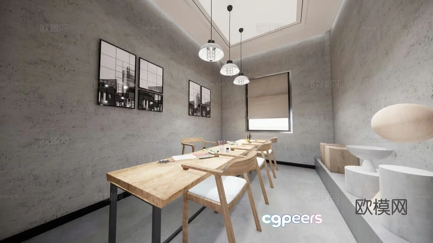 Modern industrial style studio 3d model