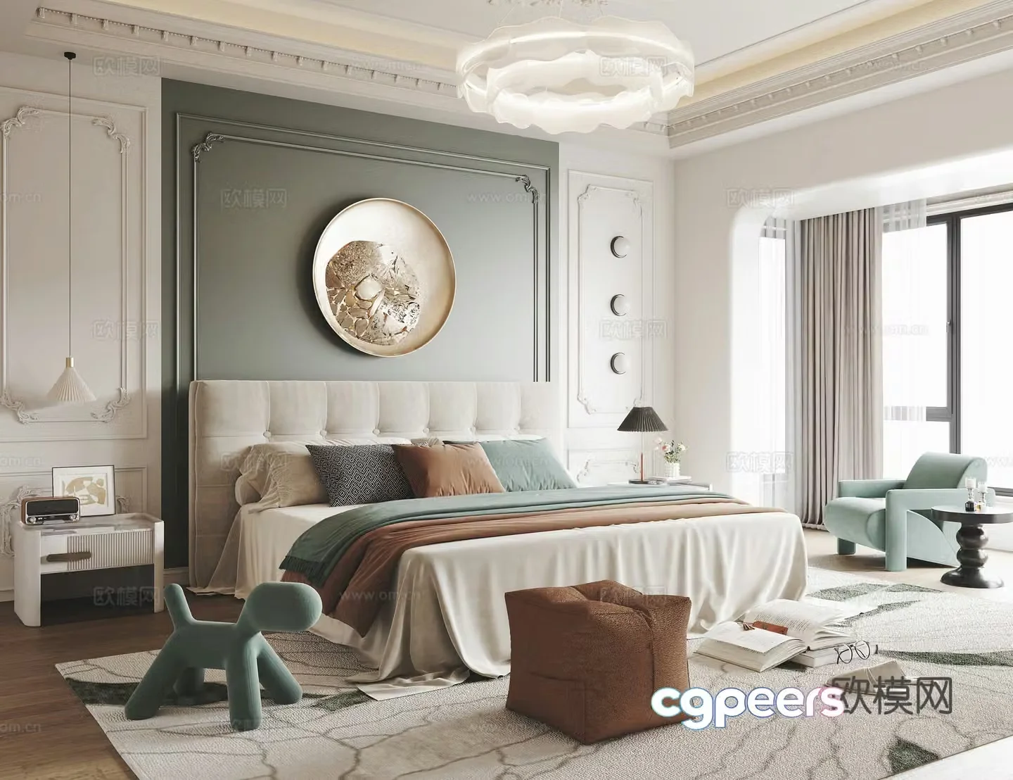 French bedroom master bedroom 3d model