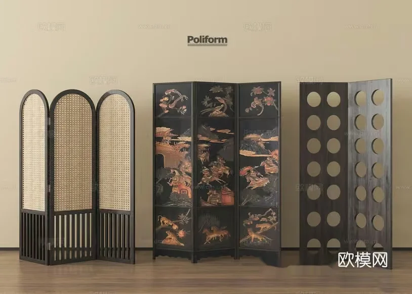Wooden Room Divider 3D Model – 18228 – VRAY Render