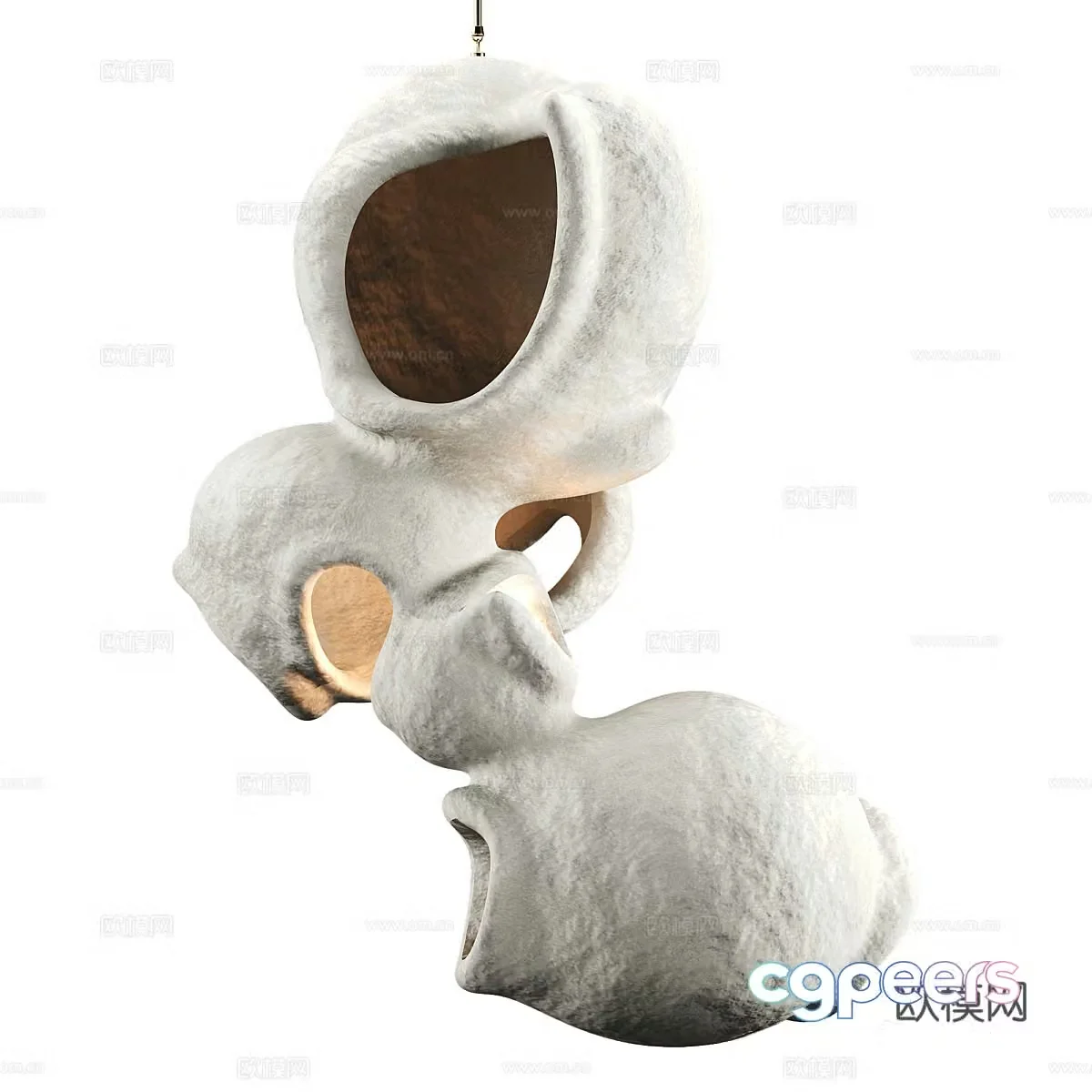 New Chinese coffee table pot decorative chandelier 3D model