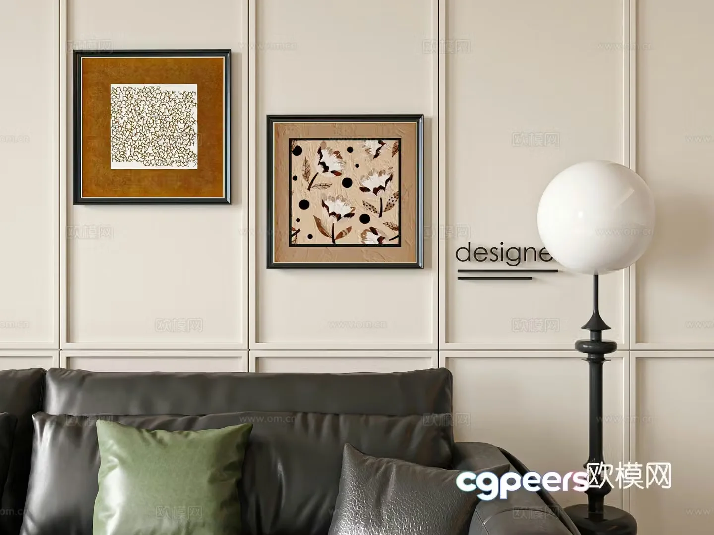 French medieval style hanging paintings living room decoration paintings 3D model