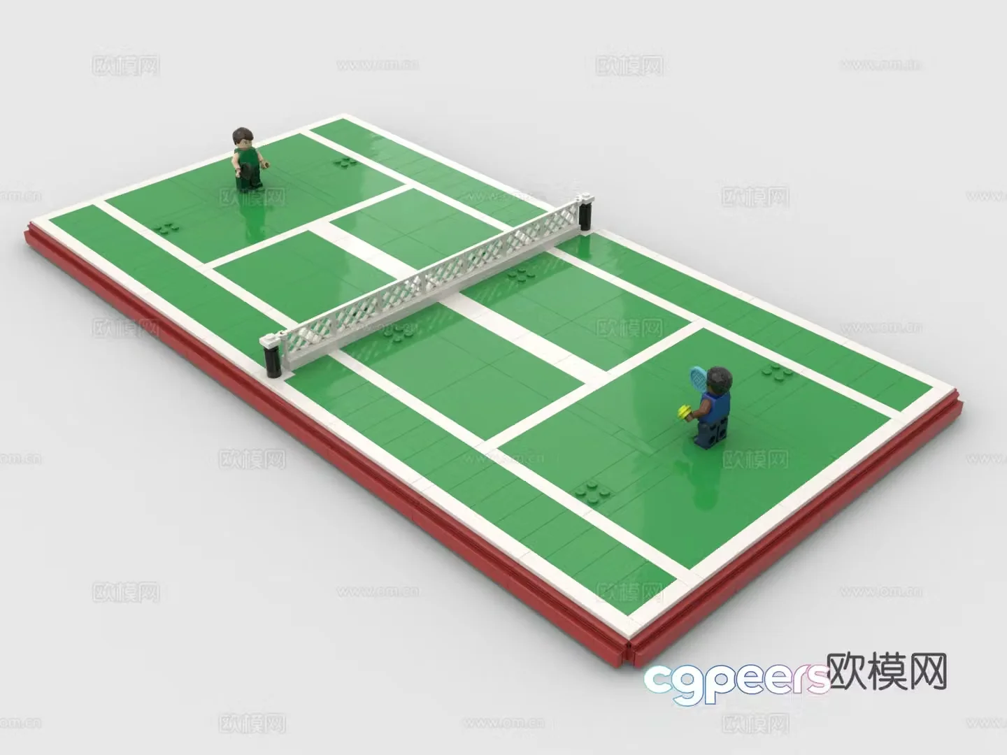 Lego LEGO Toys Building Blocks Tennis Court Tennis Player 3D Model