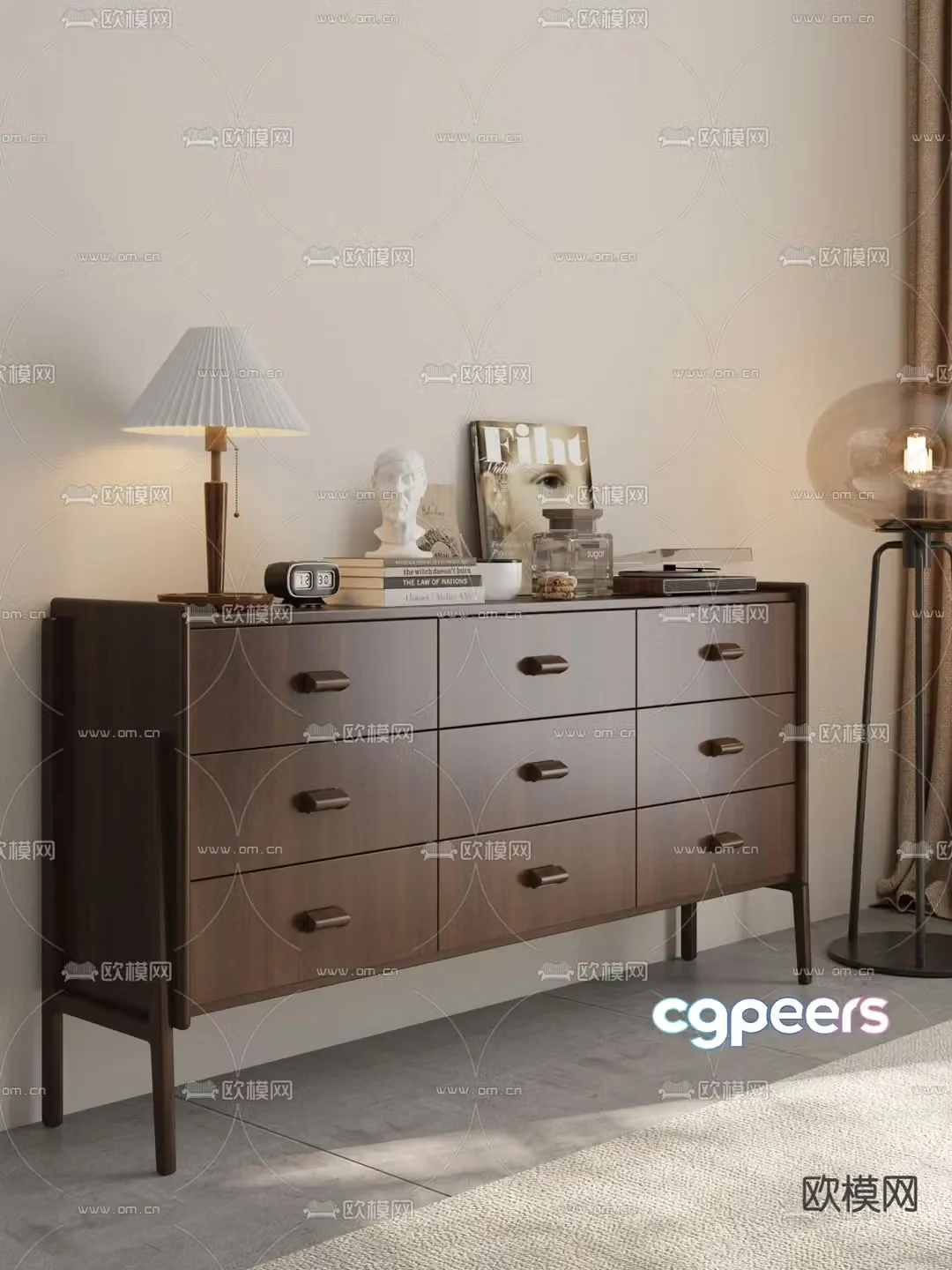 Medieval style chest of drawers 3D model