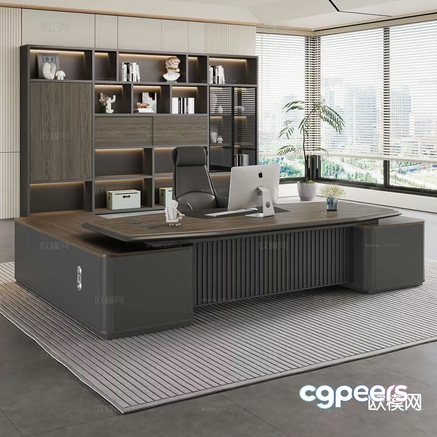 Italian style desk boss desk executive desk 3d model