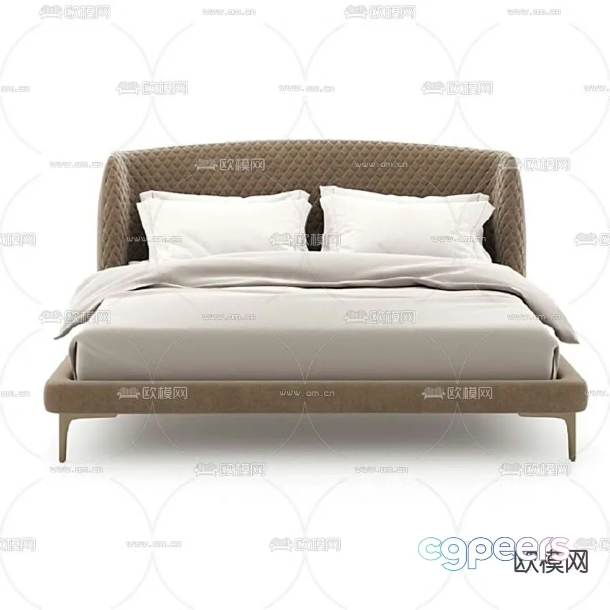 Italian double bed 3d model