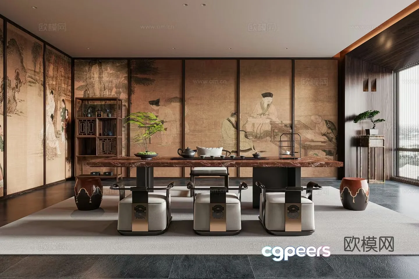 New Chinese tea room 3D model