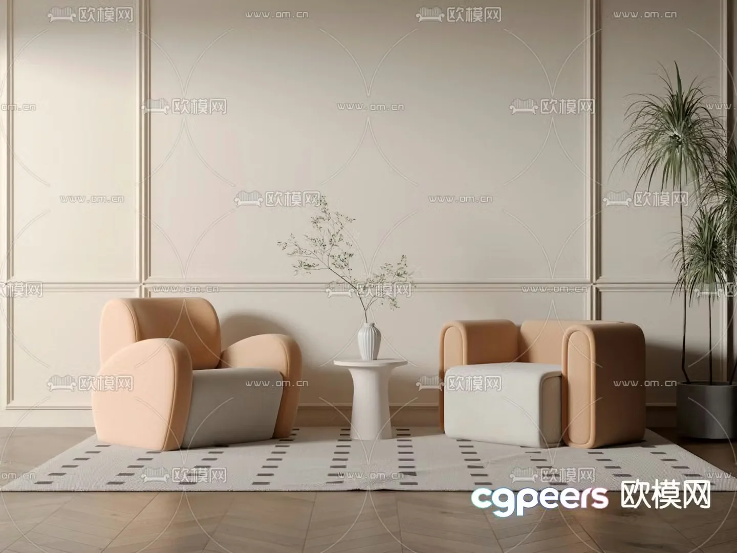 Single sofa leisure sofa 3d model