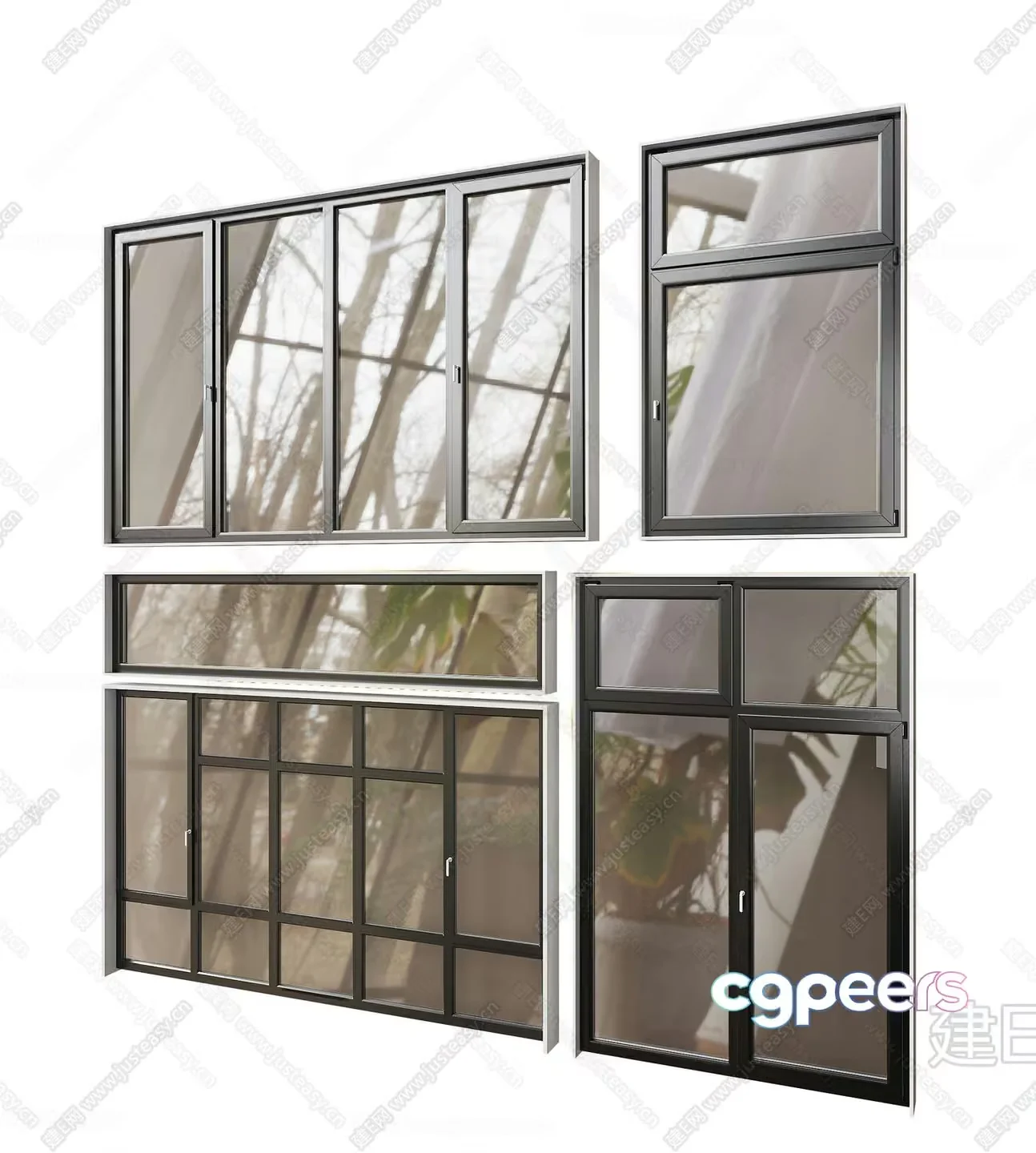 Four Windows 3D Model – 11303 – CORONA Render