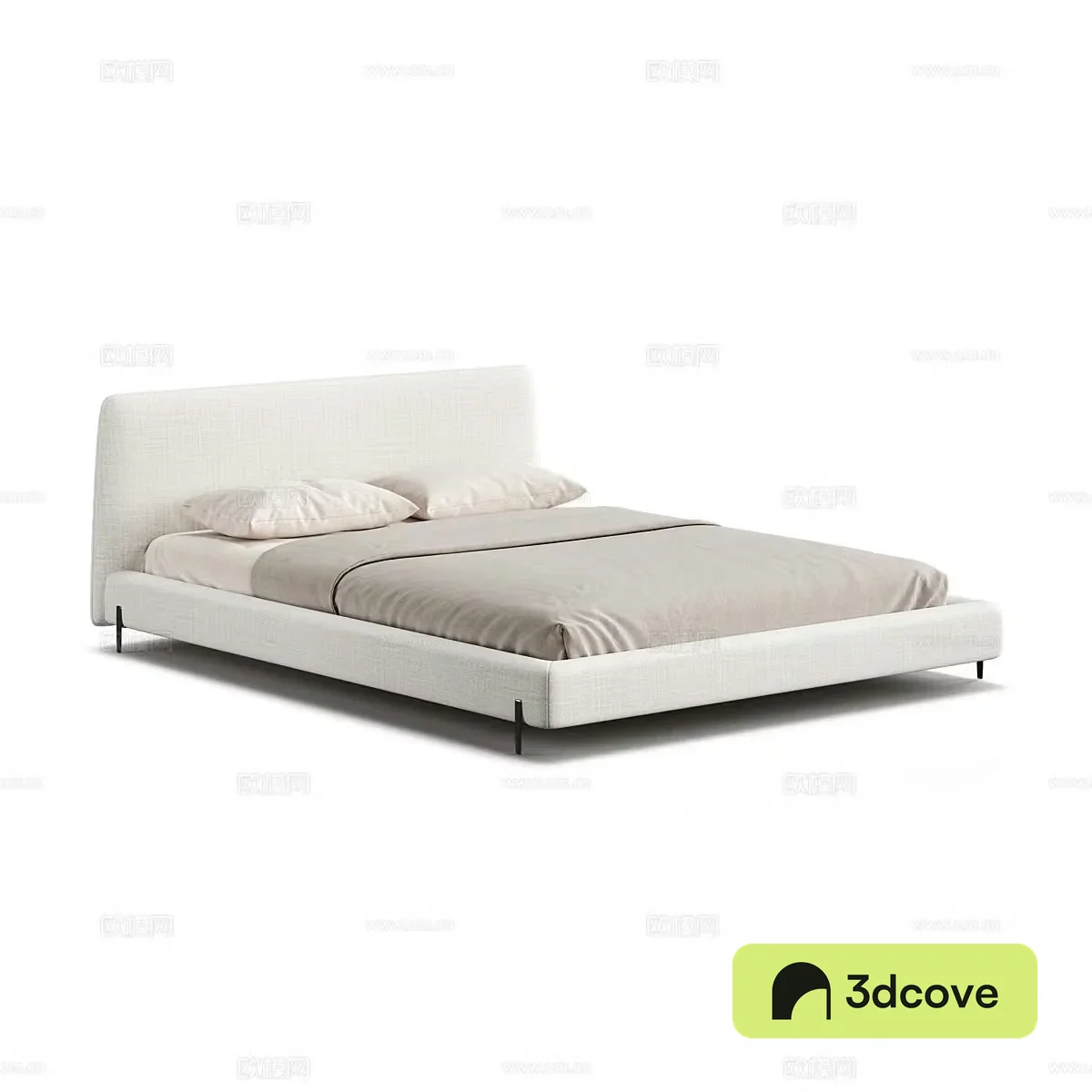 Modern simple double bed Simple bed bedroom bed