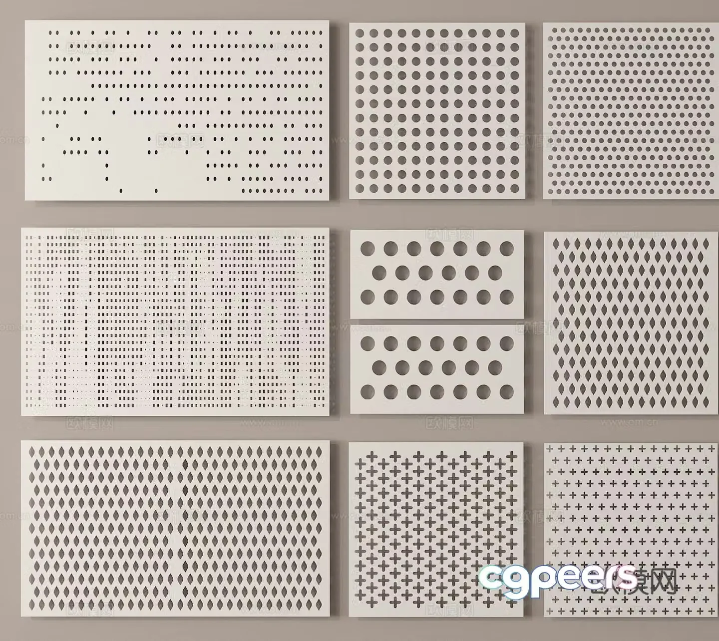 Punching plate perforated plate aluminum gusset plate hollow plate 3D model