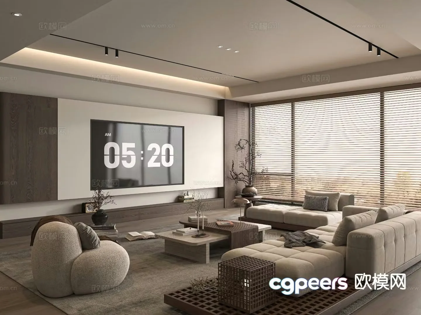 Wabi-sabi living room 3d model