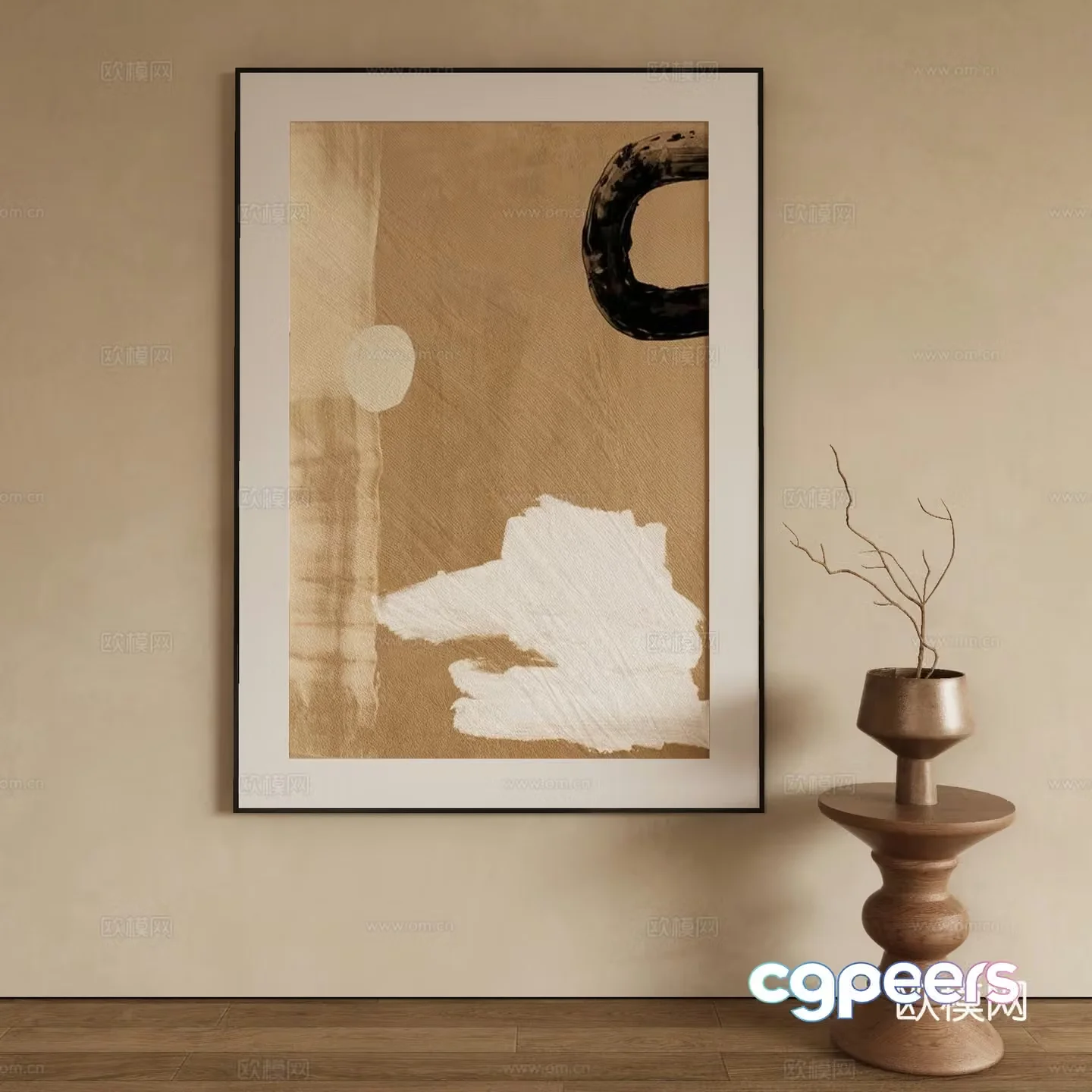 Modern texture painting decorative painting 3d model