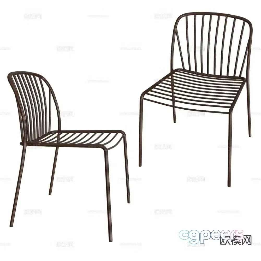 Castil outdoor chair wrought iron chair dining chair 3d model