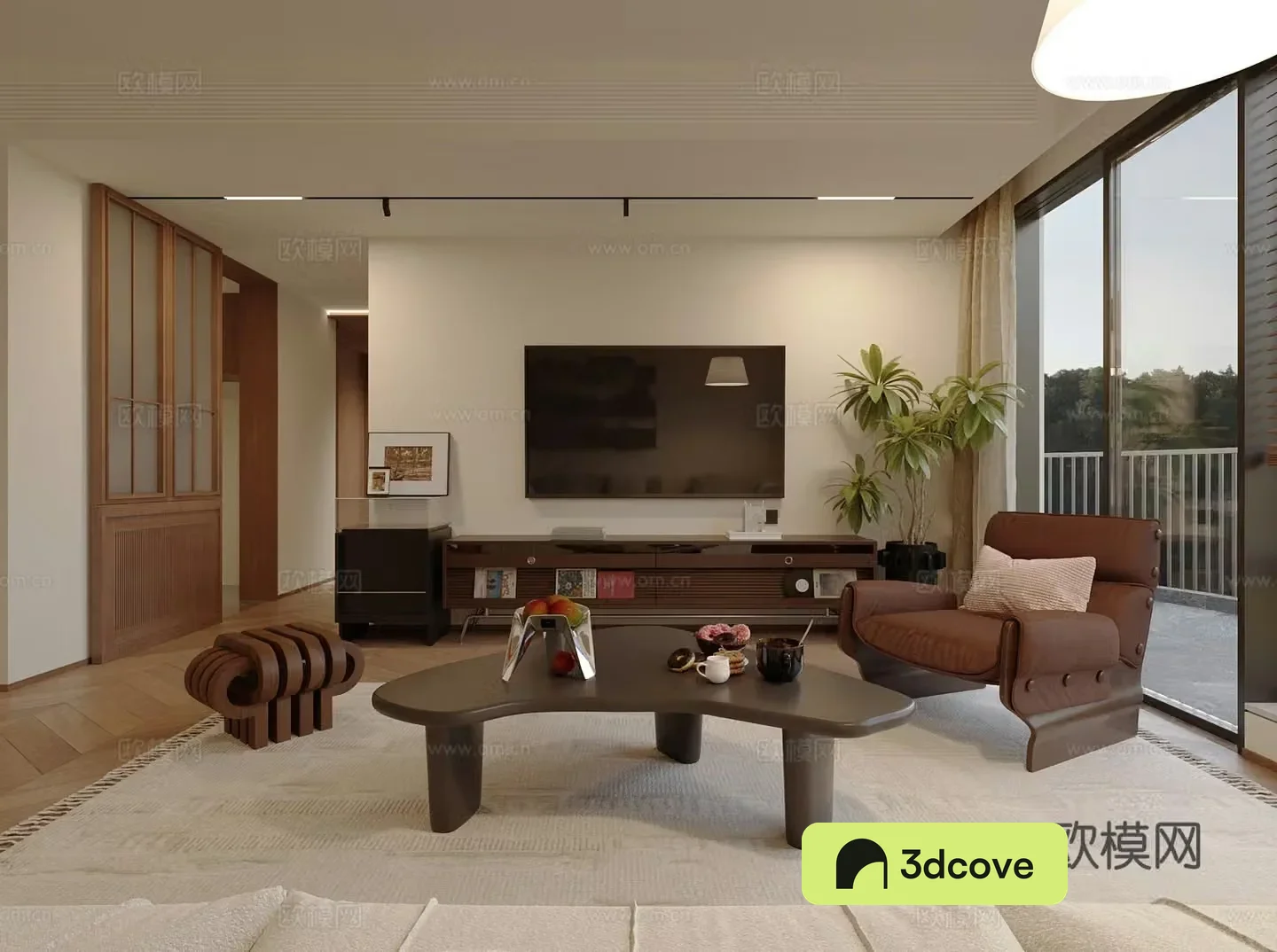 Middle-aged living room 3d model