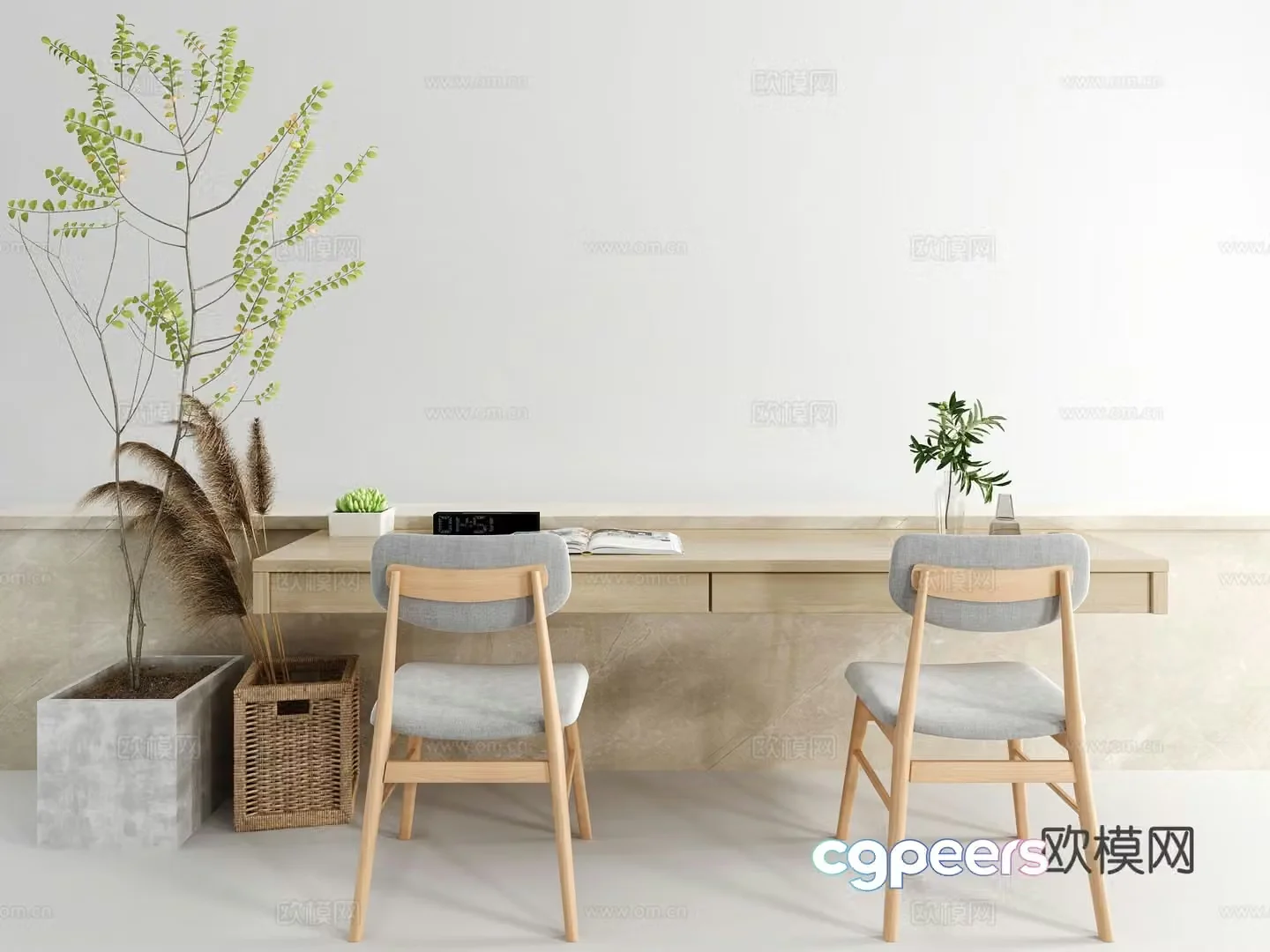 Wabi-sabi desk writing desk 3d model