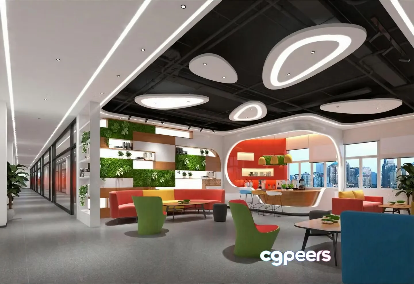 Modern Office Space 3D Model – 5501 – VRAY Render