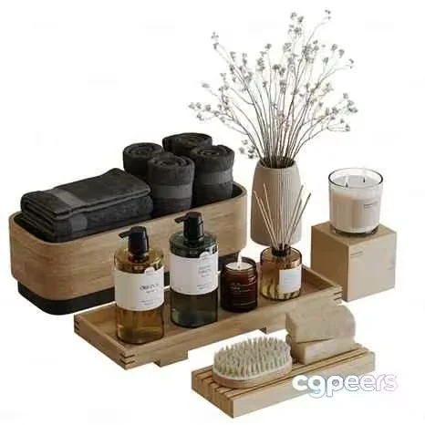 Wooden Bathroom Organizer 3D Model – 6248 – CORONA Render