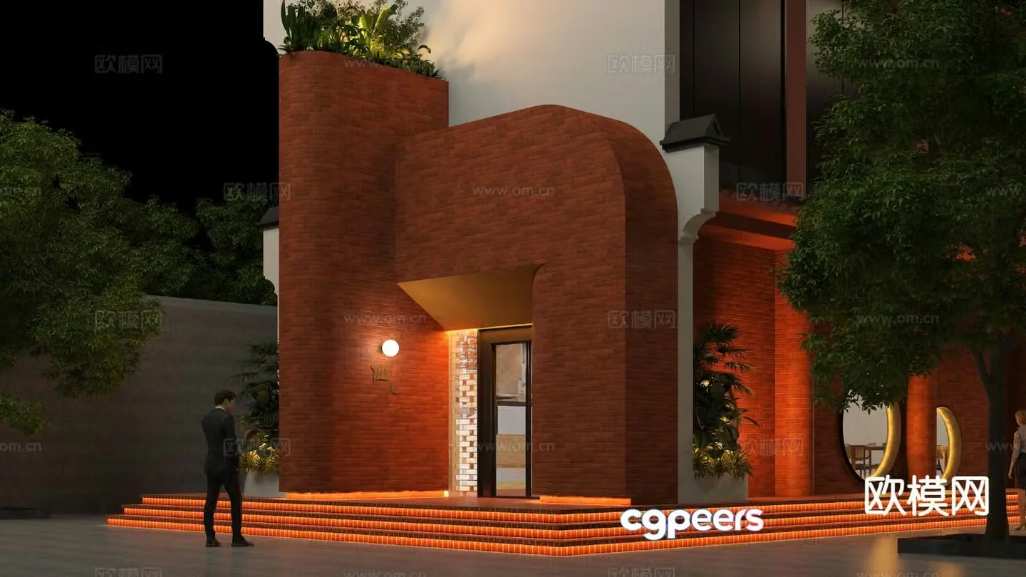 Modern door facade 3D model