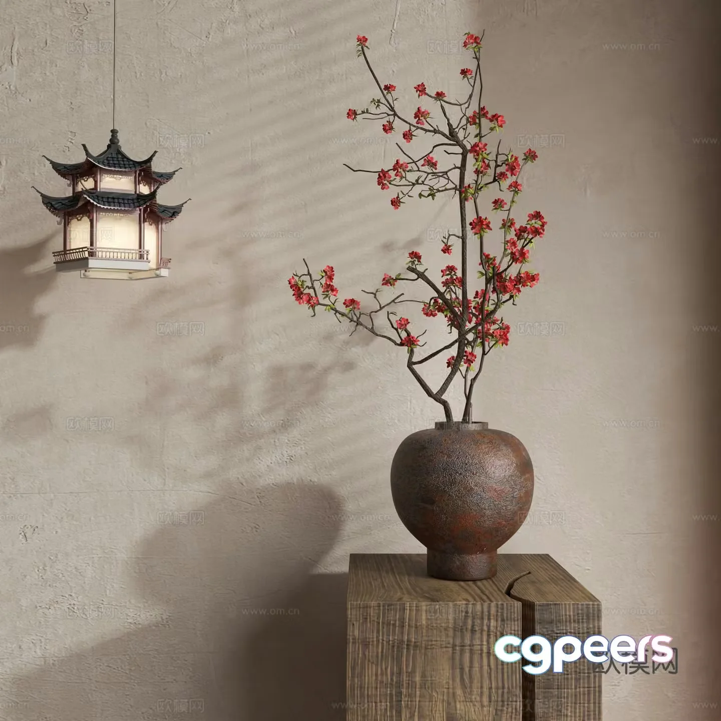 Waverly Flower Art Middle Ages Flower Art New Chinese Flower Art Modern Flower Art Vase 3D Model