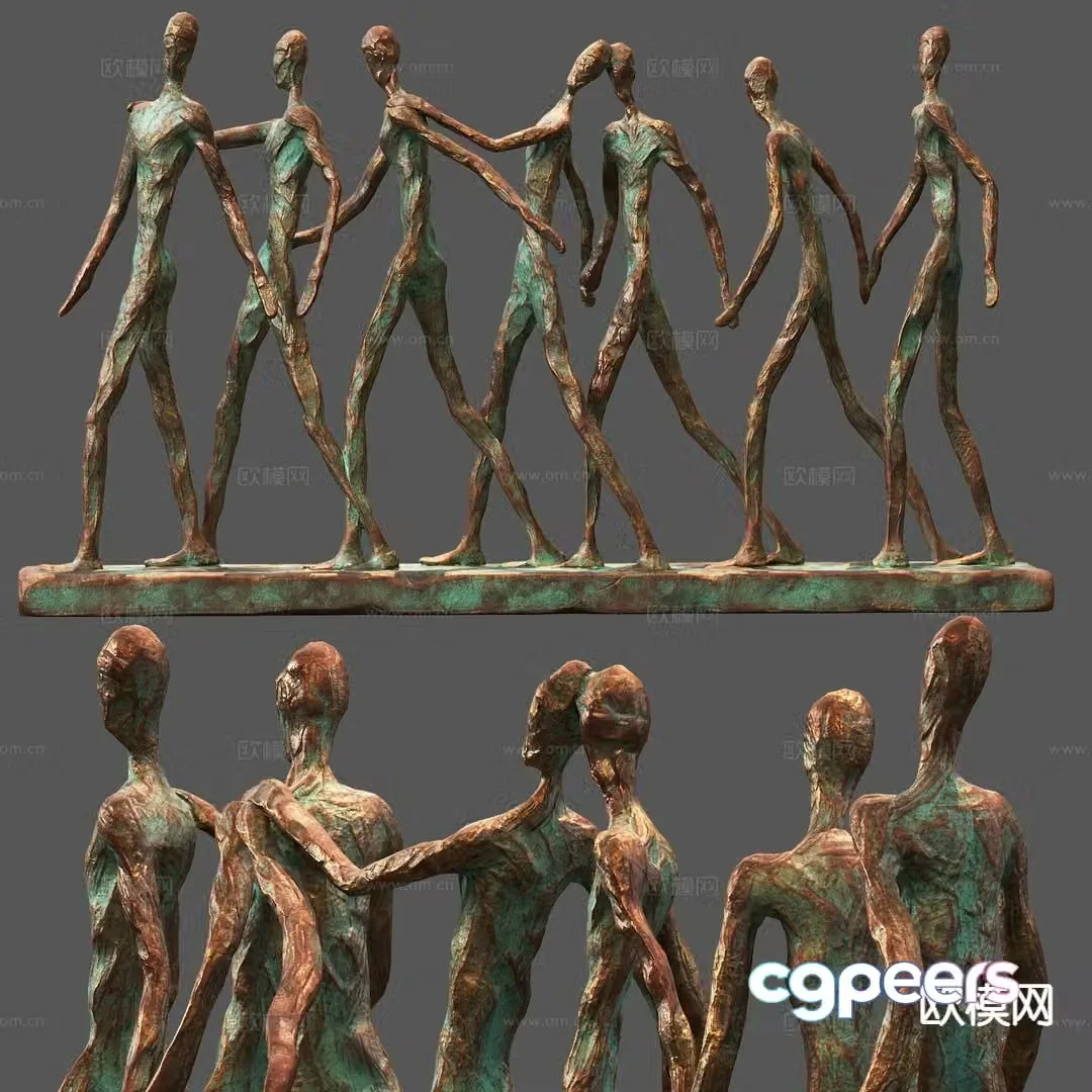 Modern abstract figure sculpture 3d model