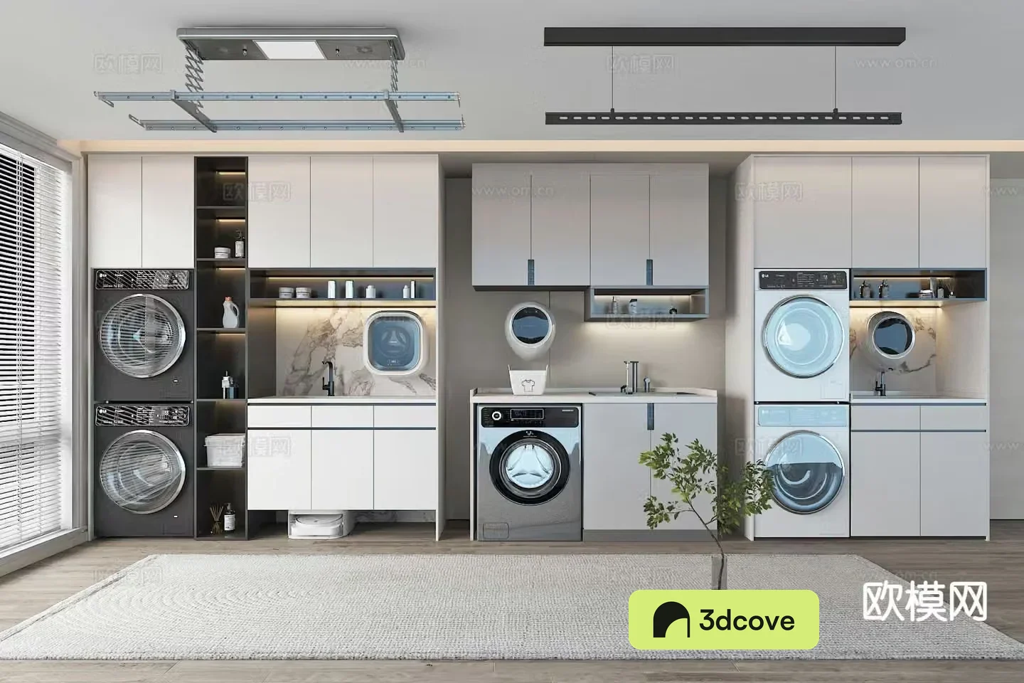 Modern balcony cabinet washing machine cabinet