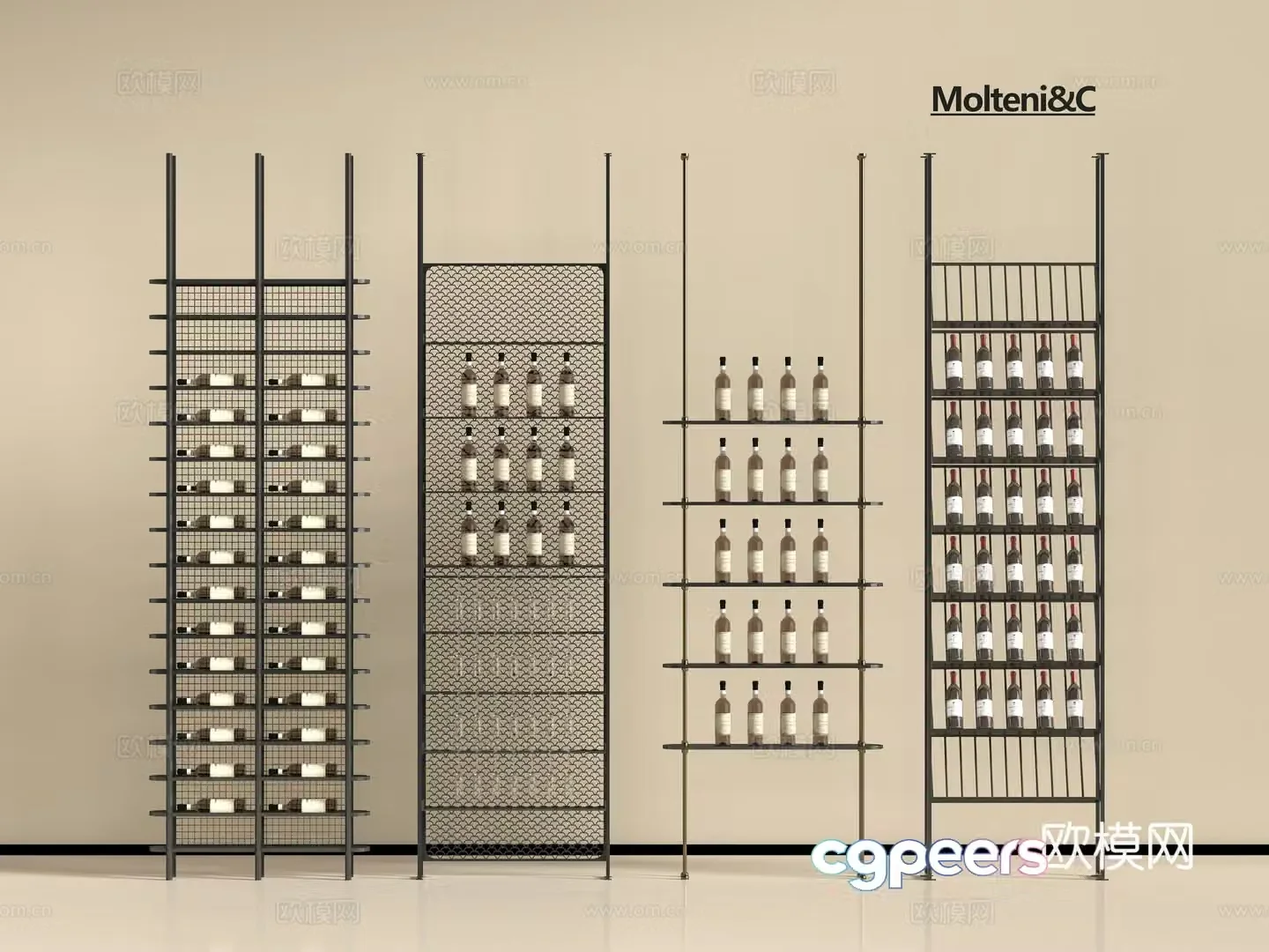 Modern wine rack partition 3d model