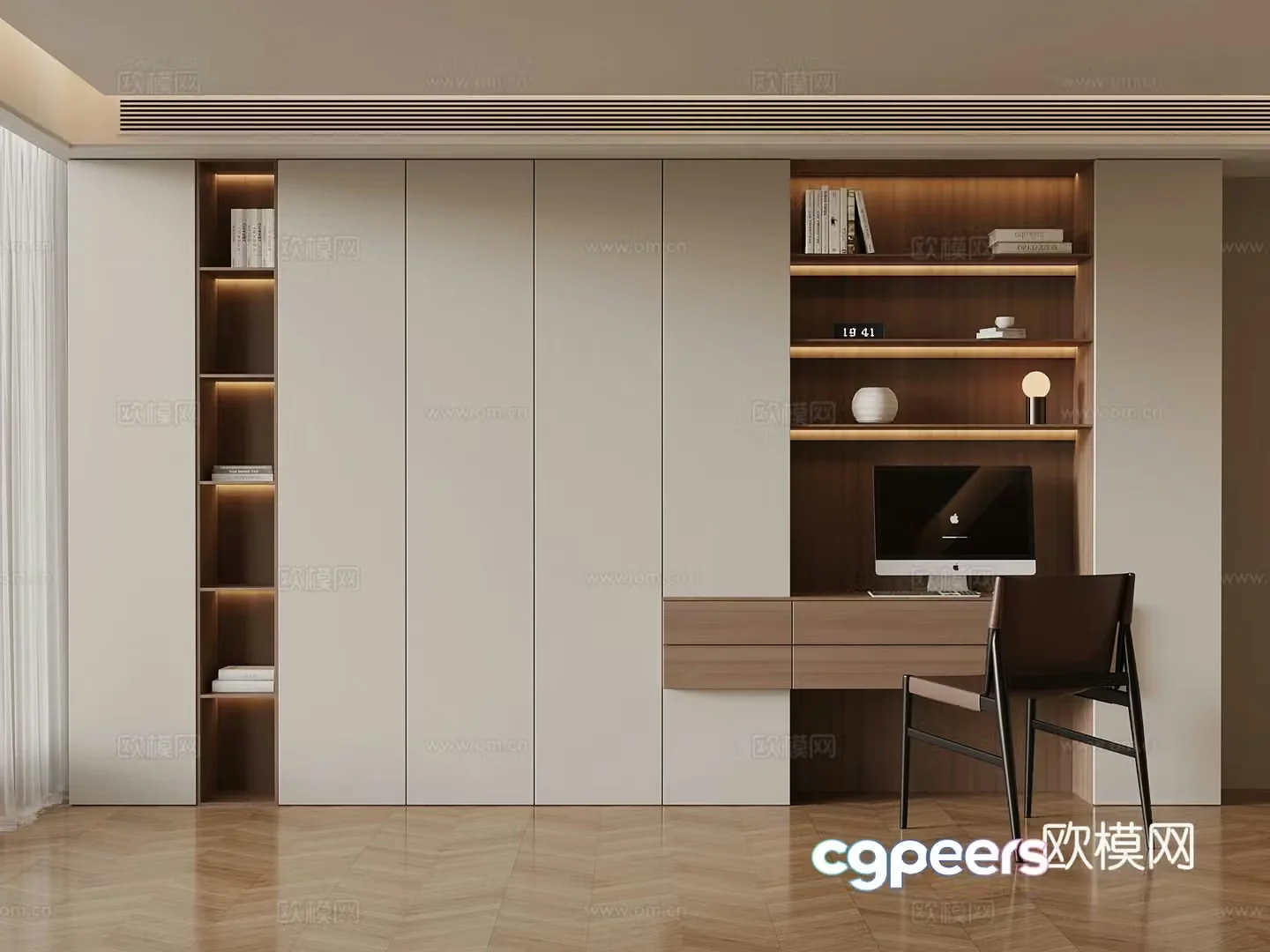Modern minimalist bookcase decorative ornaments 3D model