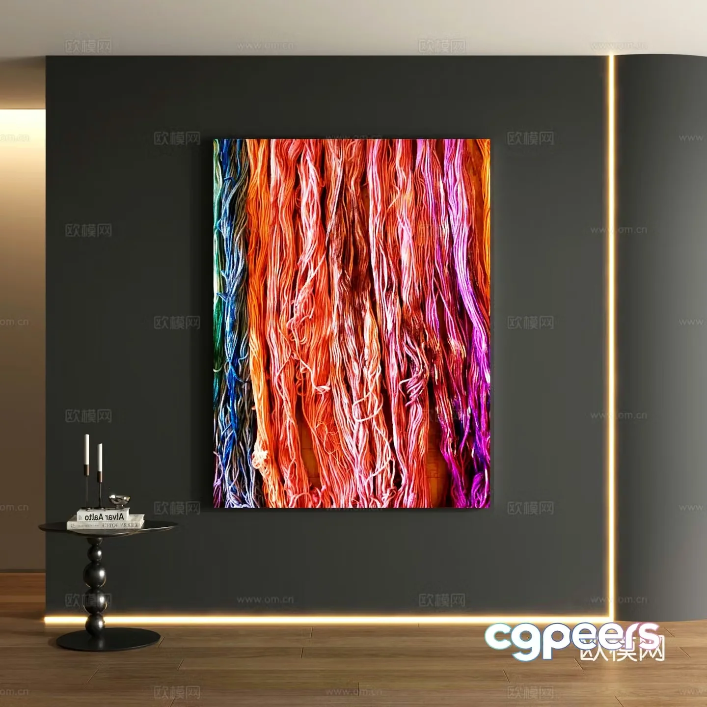 Modern landscape decoration painting 3d model
