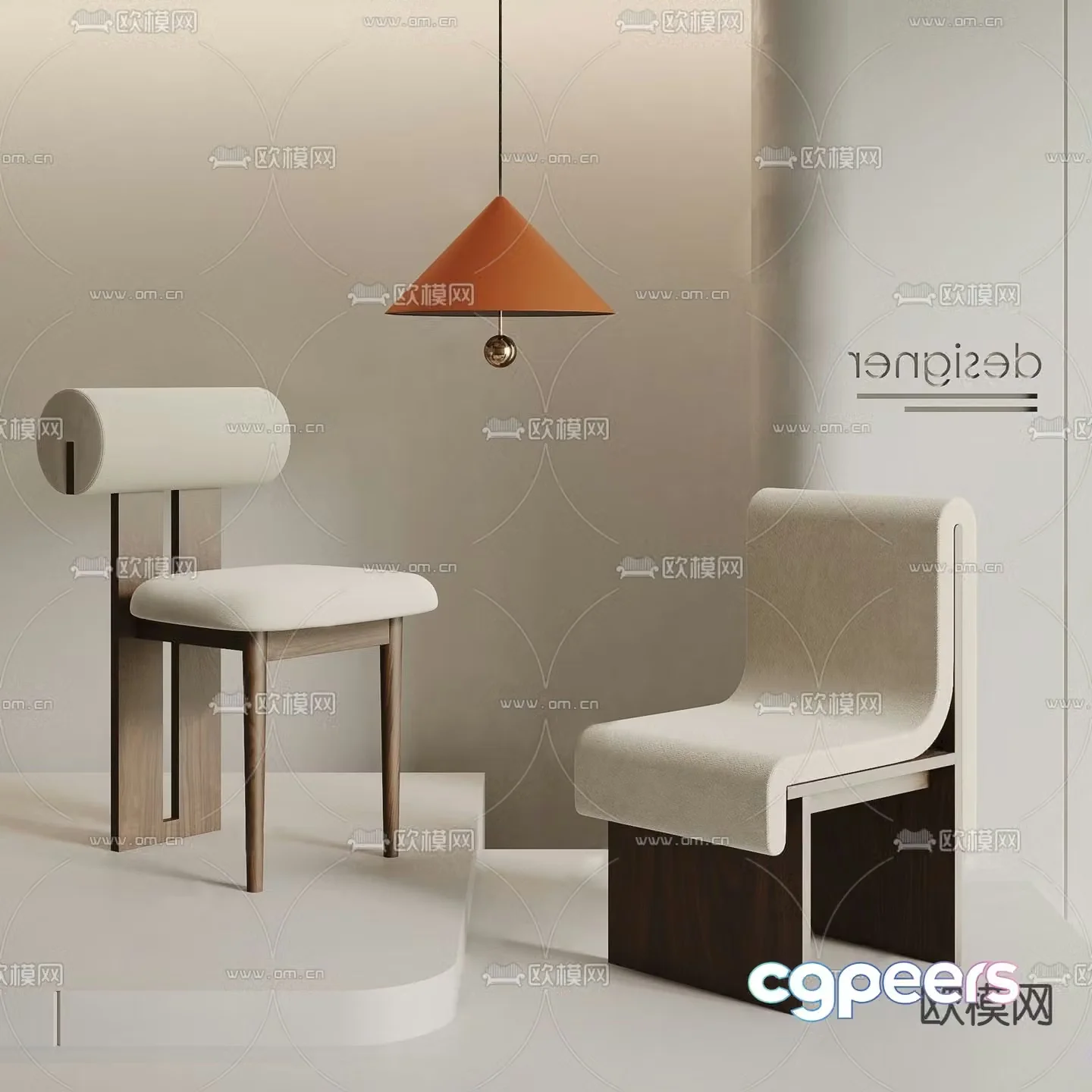Wabi-sabi chair leisure chair 3d model
