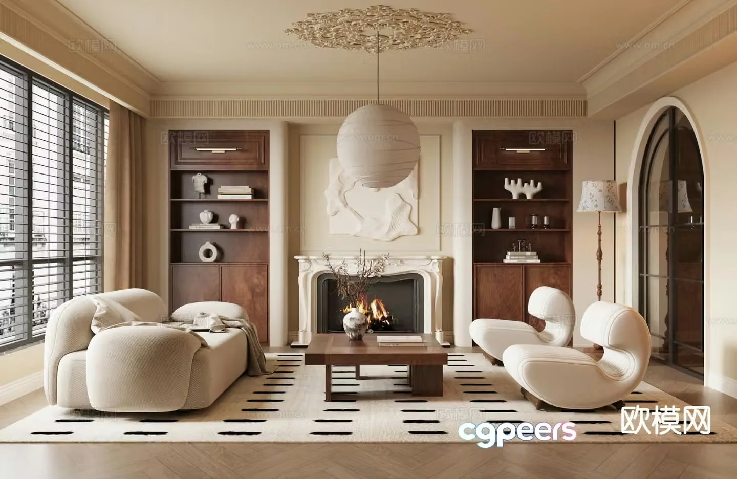 Medieval style living room 3D model