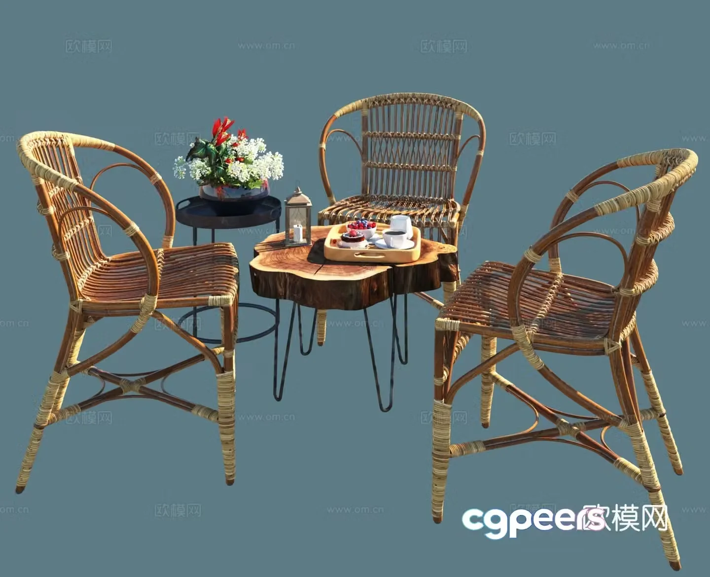 Wicker chair 3d model