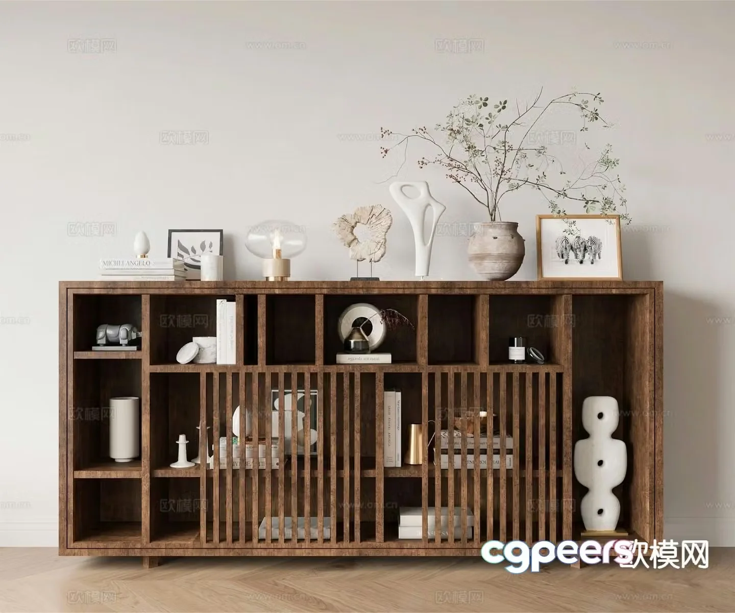 Wabi-sabi decorative cabinet low cabinet 3d model